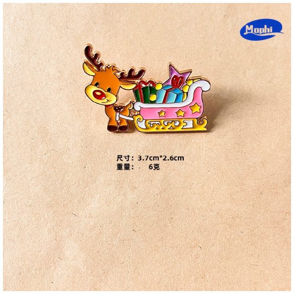 Brooch Santa Claus Reindeer 圣诞老人麋鹿胸针 - 图片 3