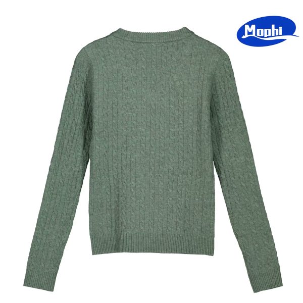 Sweater V领小麻花针织套衫 - 图片 3