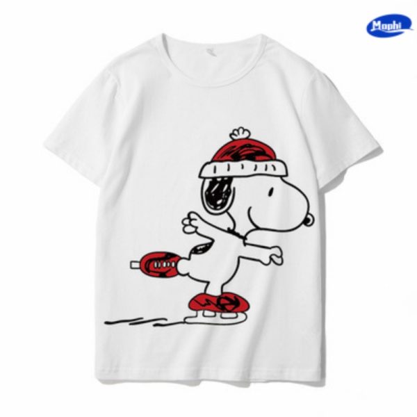 T-shirt Snoopy 卡通图案白T - 图片 28