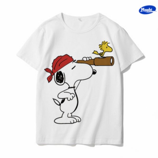 T-shirt Snoopy 卡通图案白T - 图片 26