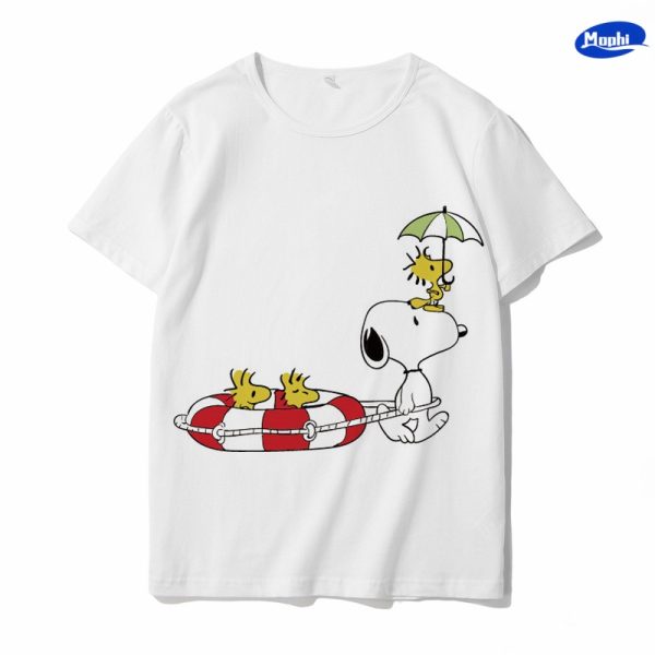 T-shirt Snoopy 卡通图案白T - 图片 25
