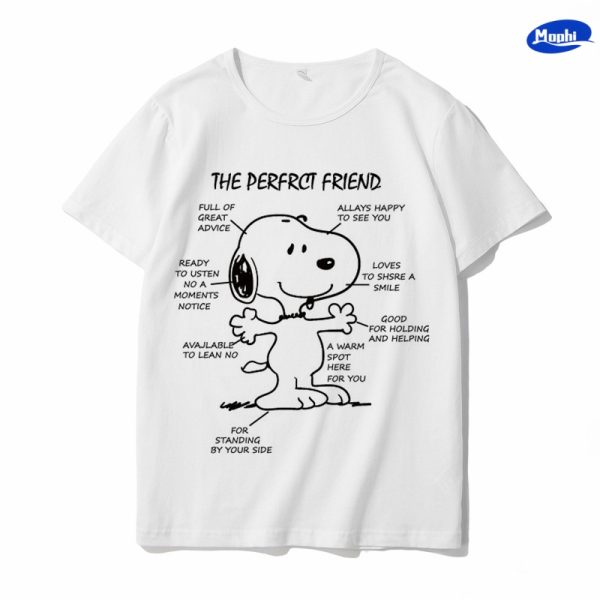 T-shirt Snoopy 卡通图案白T - 图片 24