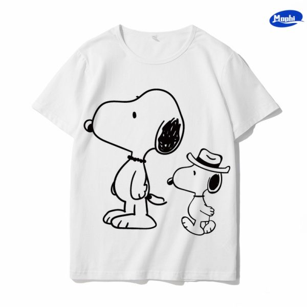 T-shirt Snoopy 卡通图案白T - 图片 22