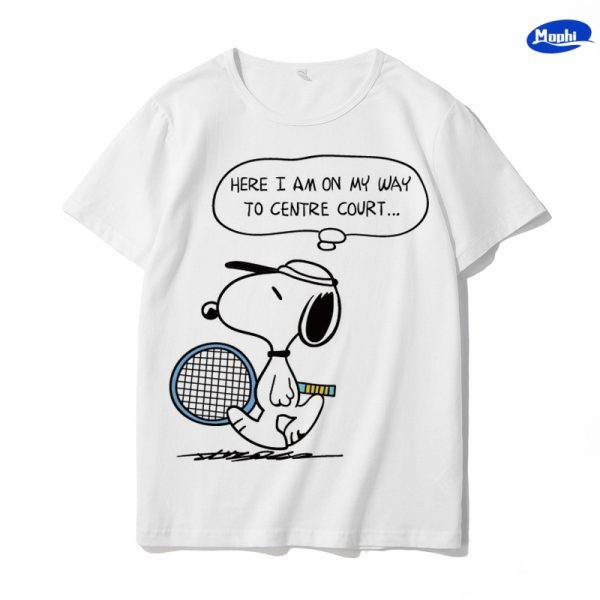 T-shirt Snoopy 卡通图案白T - 图片 21
