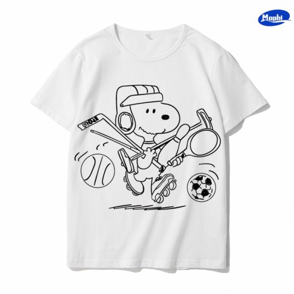 T-shirt Snoopy 卡通图案白T - 图片 19