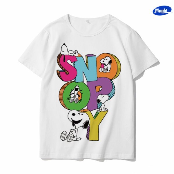T-shirt Snoopy 卡通图案白T - 图片 18
