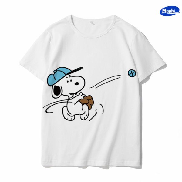 T-shirt Snoopy 卡通图案白T - 图片 14