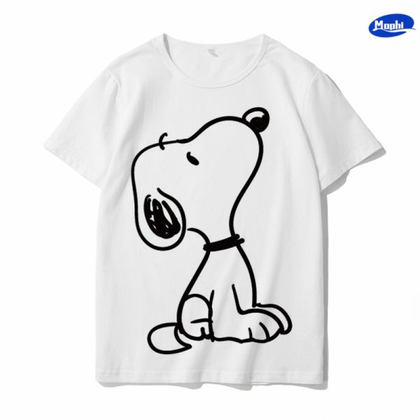 T-shirt Snoopy 卡通图案白T - 图片 12