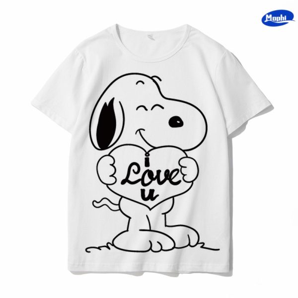 T-shirt Snoopy 卡通图案白T - 图片 11