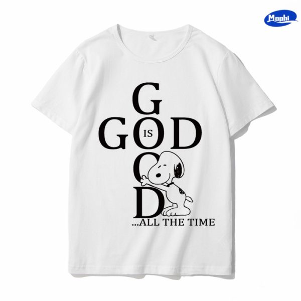 T-shirt Snoopy 卡通图案白T - 图片 6