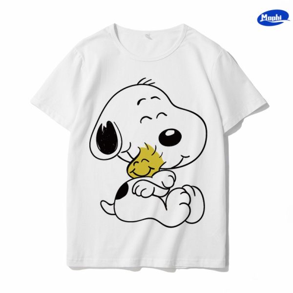 T-shirt Snoopy 卡通图案白T - 图片 5