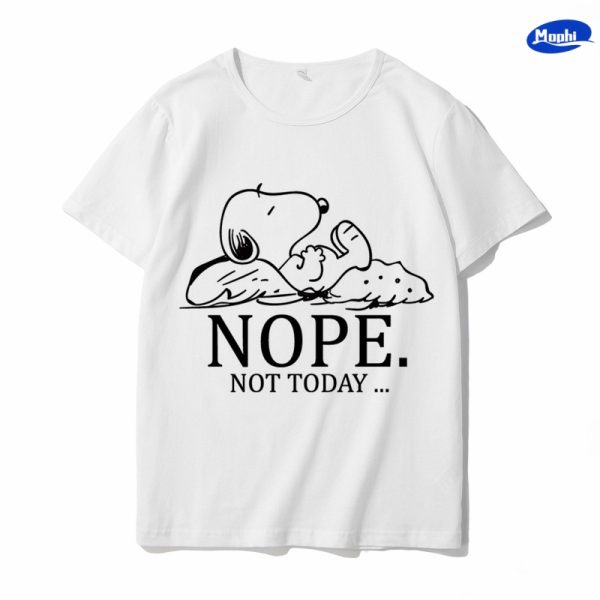 T-shirt Snoopy 卡通图案白T - 图片 2