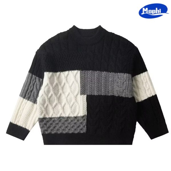 Sweater 中大儿童圆领色块拼接套衫