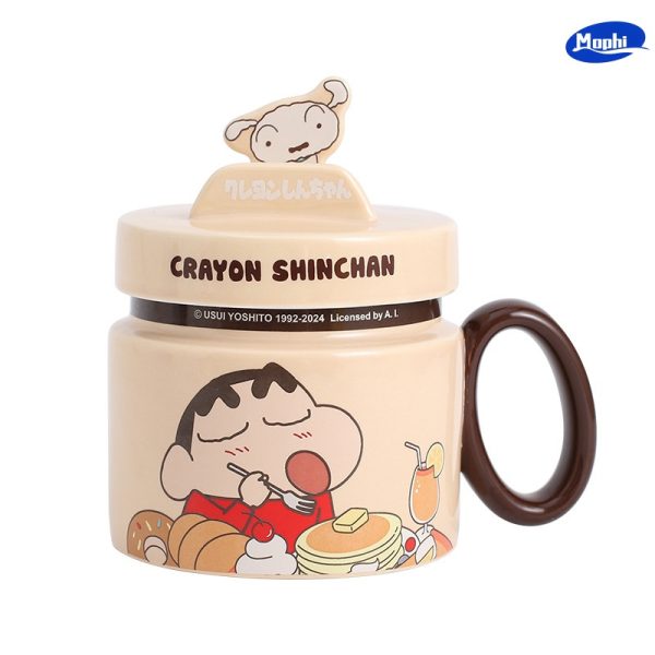Ceramics Crayon Shinchan 蜡笔小新陶瓷带盖早餐杯