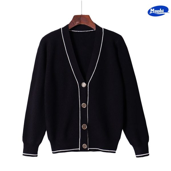 Sweater 门襟撞色开衫