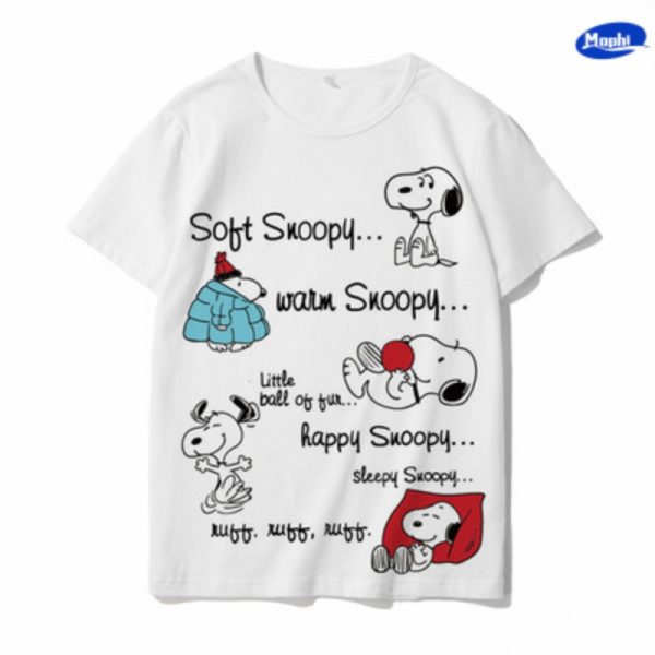 T-shirt Snoopy 卡通图案白T - 图片 31