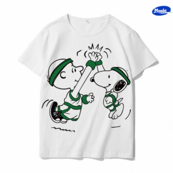 T-shirt Snoopy 卡通图案白T - 图片 30