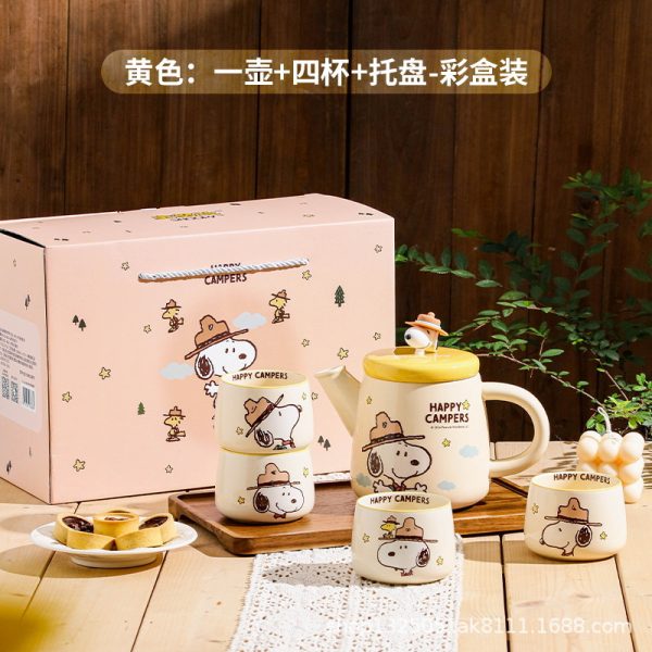 Ceramics Snoopy 史努比陶瓷一壶四杯一套 - 图片 2