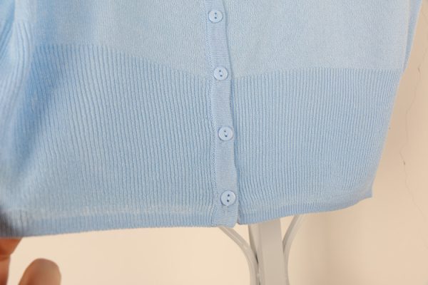 Sweater 短袖冰丝短款高腰小开衫 - 图片 4
