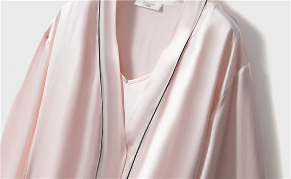 Sleepwear silk22姆米桑蚕丝真丝睡袍 - 图片 3