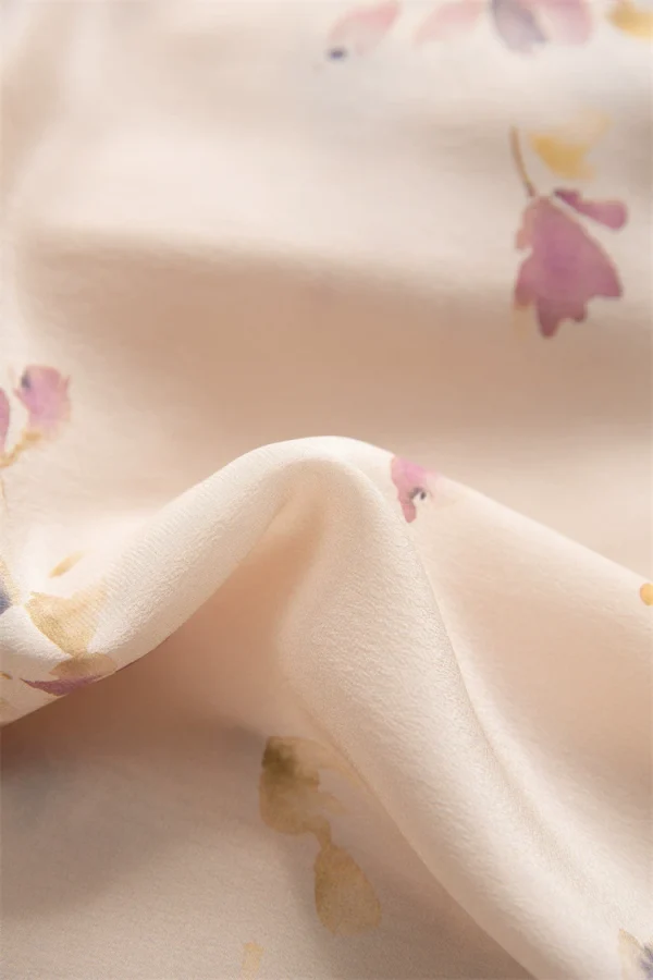 T-shirt silk printing 桑蚕丝双绉印花衬衫单排扣 - 图片 4