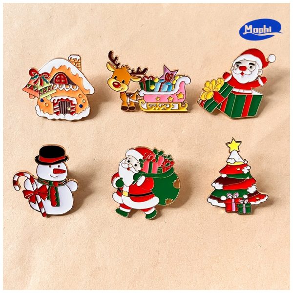 Brooch Santa Claus Reindeer 圣诞老人麋鹿胸针