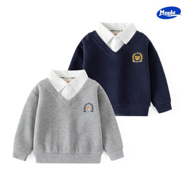 Boy's Sweatshirt 男童假两件卫衣绣花套衫