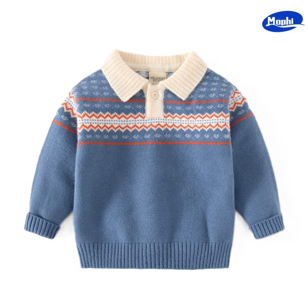 Boy‘s Sweater 男童POLO领提花厚毛衣