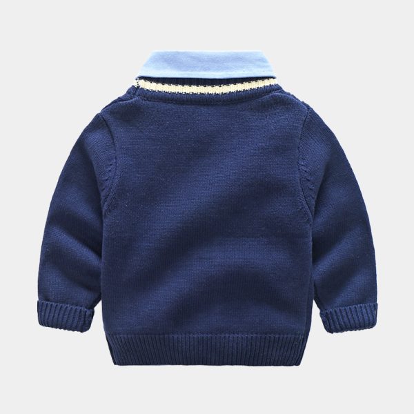 Boy‘s Sweater 男童假两件衬衫领毛衣 - 图片 2
