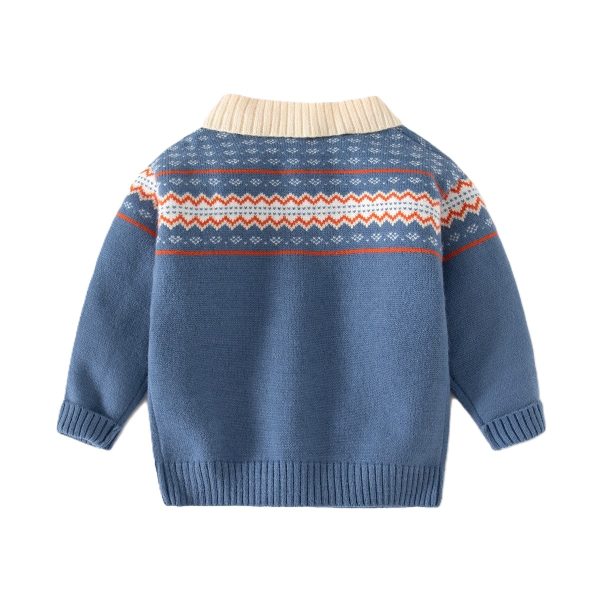 Boy‘s Sweater 男童POLO领提花厚毛衣 - 图片 2