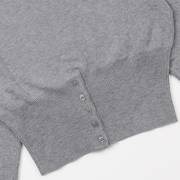 Sweater 针织V领单排扣开衫辣妹装 - 图片 7