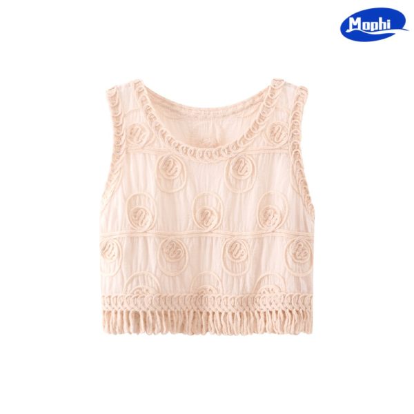 Ladies' Top 夏季镂空不规则针编织吊带 - 图片 5
