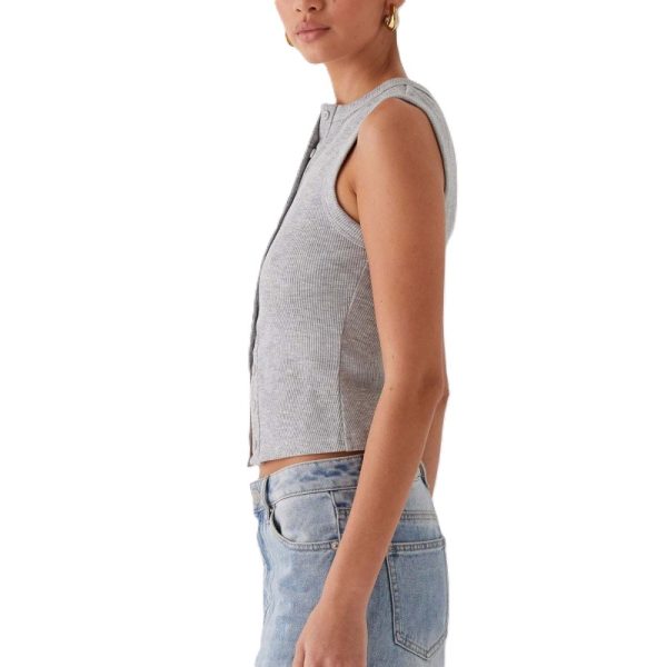 Ladies' Top wear 修身短款坑条无袖背心 - 图片 6