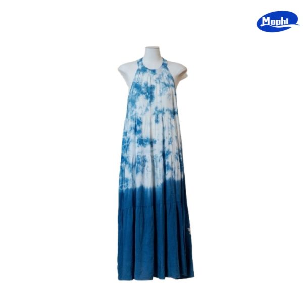 Ladies' Dress 植物蓝染挂脖连衣裙