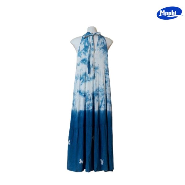 Ladies' Dress 植物蓝染挂脖连衣裙 - 图片 4