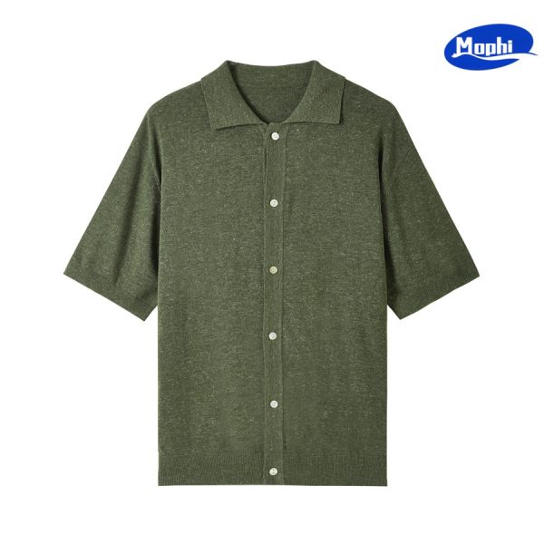 Men's Top 男士夏季POLO领含亚麻清凉短袖